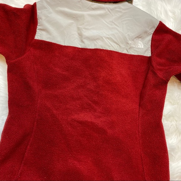 Rare North Face Red & Grey Fleece Zip Jacket Coat - Picture 10 of 12